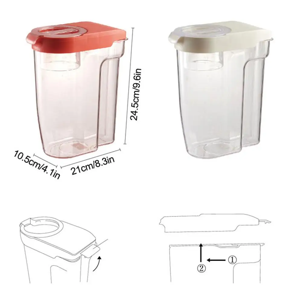 Герметичный диспенсер для хранения пищи со встроенной мерной чашкой контейнер