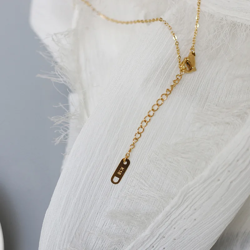 

Irregular Curved Round Pendant Necklace For Women Simple Design Charm Gold Clavicle Chain Trendy Jewelry Gift