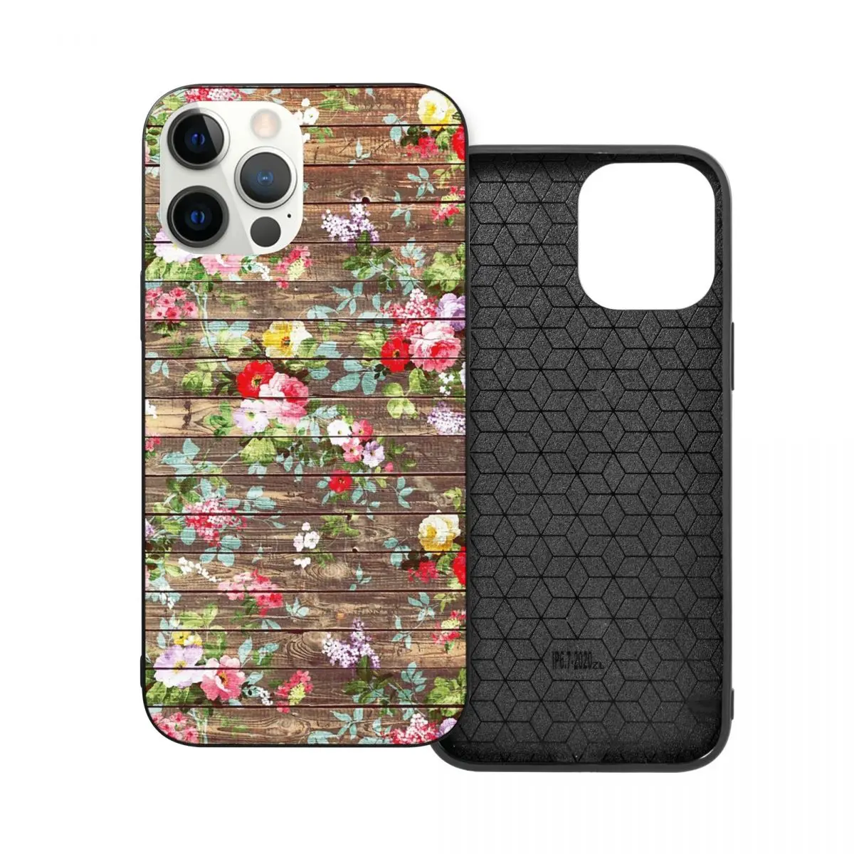 

Elegant Pink Roses Floral Rustic Brown Wood PC Glass TPU Phone Case for iPhone 12 11 Xs Xr X Pro Max Mini 7 8 Se2 Plus 6 6S