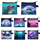 Кошелек для мелочи с дельфином, милая дамская сумочка в виде черепахи, Кита, дельфина, осьминога, симпатичный Миниатюрный держатель для карт