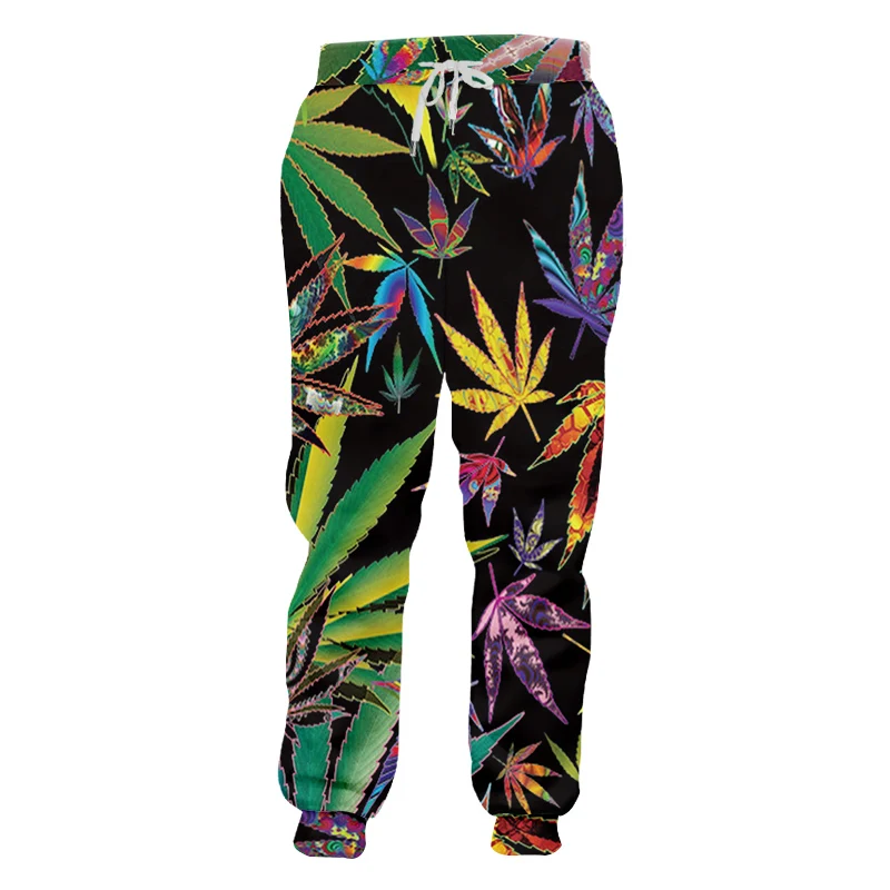 Брюки мужские с 3D принтом листьев Классические повседневные Джоггеры в стиле хип