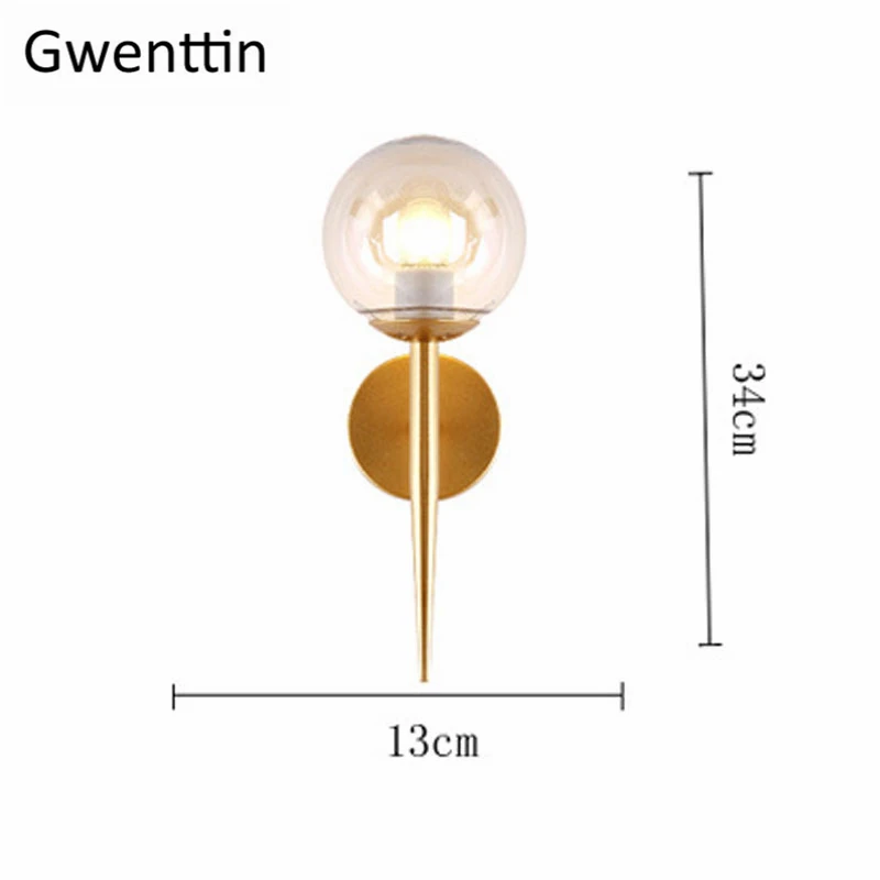 Современная настенная лампа со стеклянными шариками светодиодный светильник в