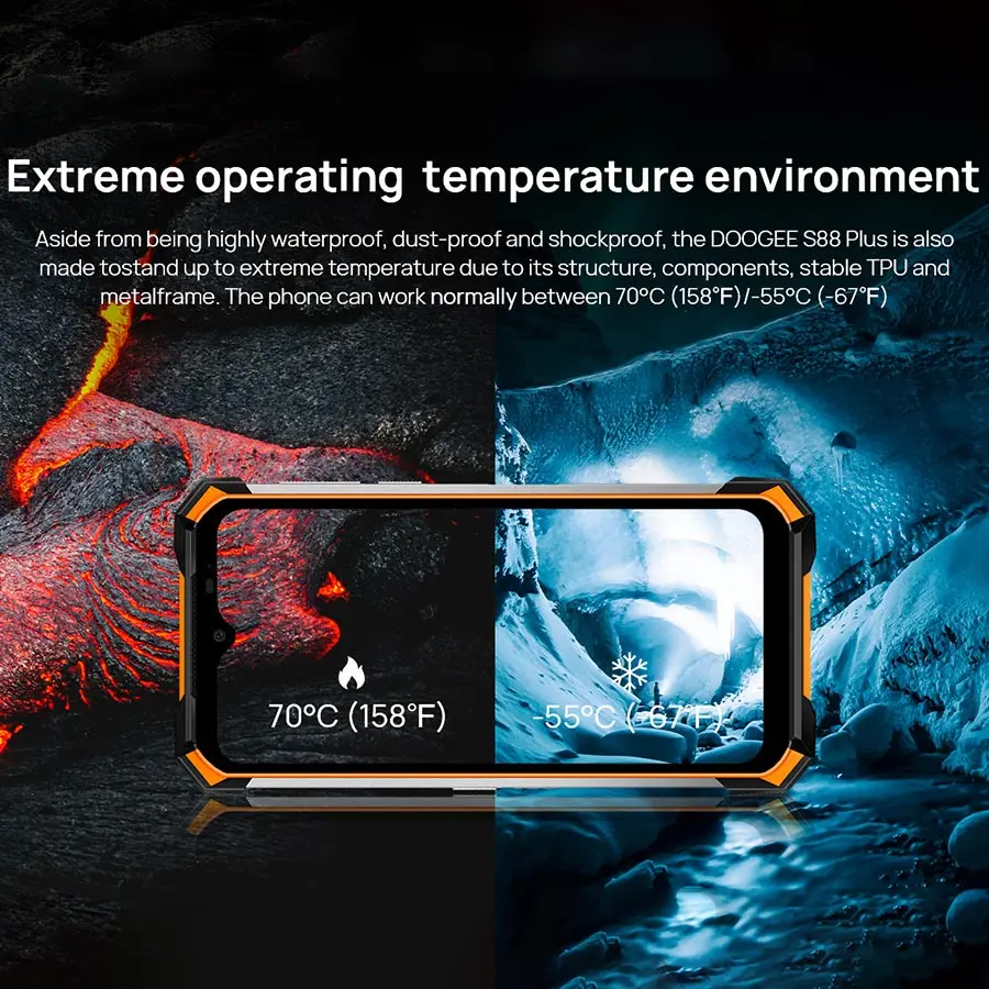 DOOGEE S88 Plus Global Version Rugged Smartphone Android 10 8GB RAM 128GB ROM 48MP Main Camera IP68/IP69K Mobile Phone