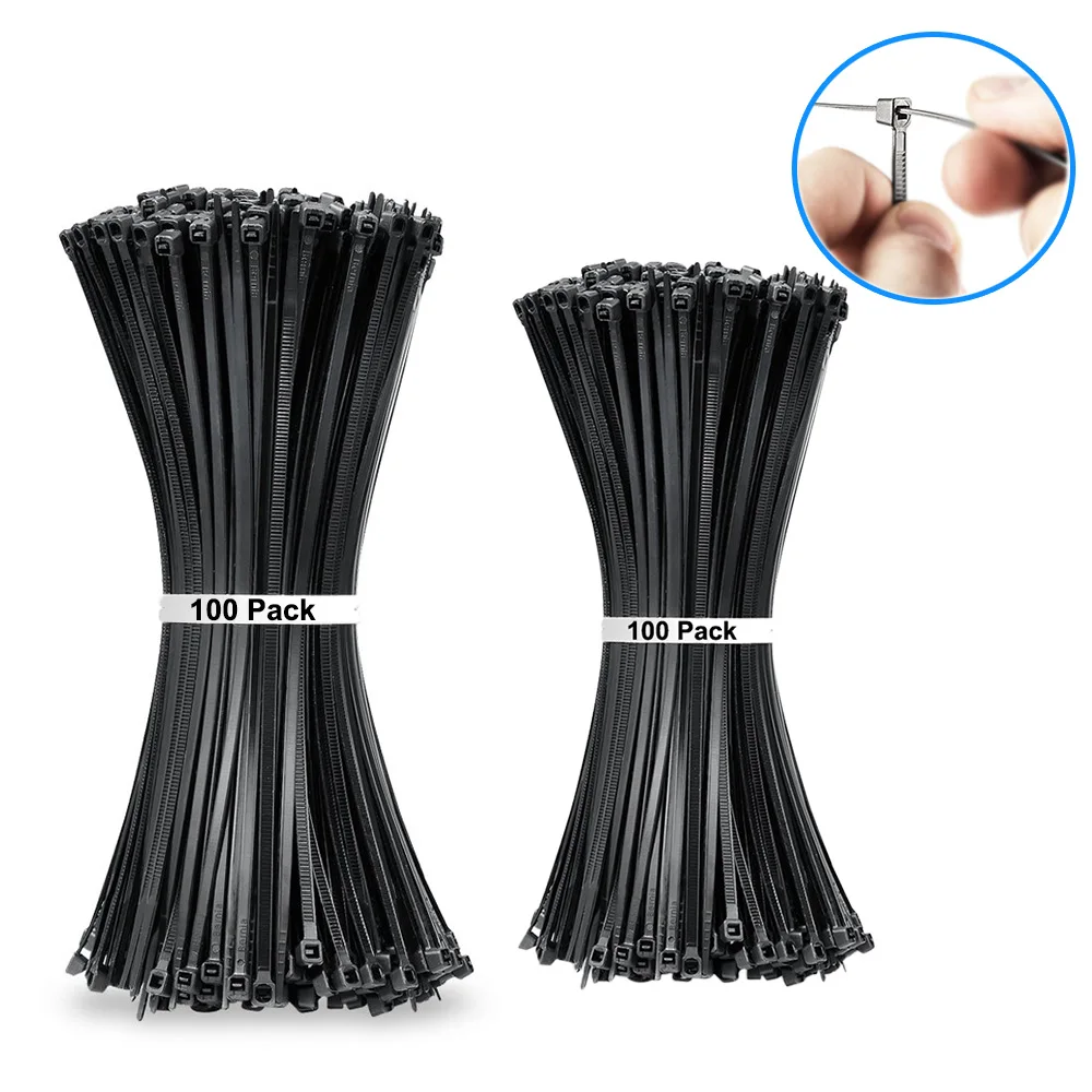 200 шт. кабельные стяжки самоблокирующиеся Нейлоновые мм и 300 термостойкий