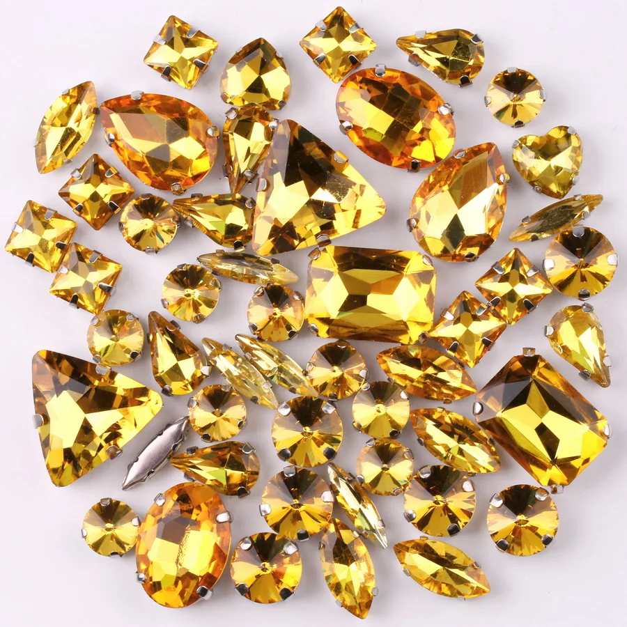 Серебряный крючок 50 фотоформ смешанный топаз стекло кристалл пришивные стразы