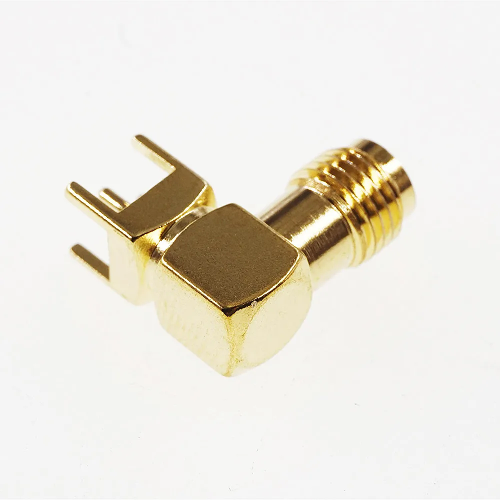 100 шт. золотая пластина RP SMA штекерное крепление для печатной платы штырьковый