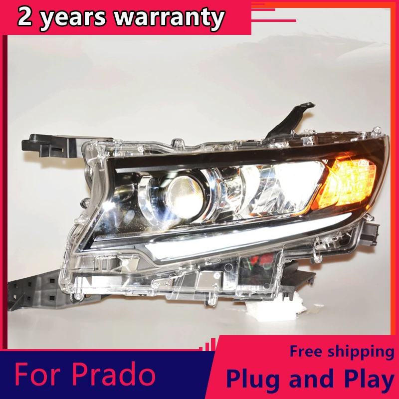 

KOWELL Car Styling Head Lamp for Toyota Prado Headlights LED Headlight ANGEL EYES DRL High Low lamp LED Automobile Accessories