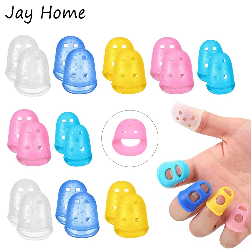 

10/5PCS Multifunctional Thimble Rubber Finger Protector Cover Needlework Embroidery Sewing Thimble for Quilting Sewing Craft