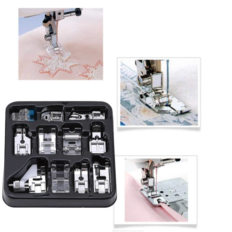 

11pcs/set Sewing Machine Supplies Presser Foot Feet for Sewing Machines Feet Kit Set With Box For FHSM-505A