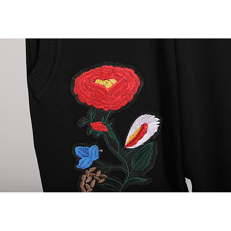 

Korean Fashion Butterfly Embroidery Flowers Knitted Tracksuits Women Outfits Loose Casual Knit Sweater Pencil Pants Set Female
