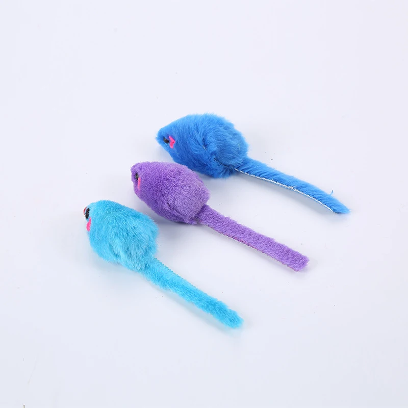 

Cat Toy Plush Mouse Bite Resistant Interactive Self-hey Toy Solid Color Plush Mouse Built-in Ringing Stone Mouse Pet Supplies