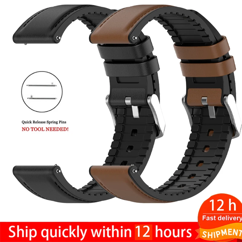 

Новинка кожаный силиконовый ремешок для Huami Amazfit GTR 2 GTS 2 ремешок для Amazfit Stratos 3/Bip S/GTR 47 мм 42 мм браслет ремешок для часов