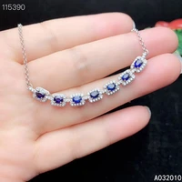 kjjeaxcmy fine jewelry 925 sterling silver inlaid gemstone sapphire women hand bracelet trendy support test hot selling
