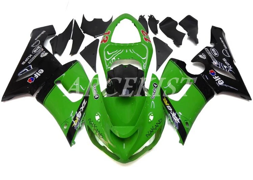 

Новый стиль из АБС-пластика для мотоцикла обтекатели комплект подходит для kawasaki Ninja ZX6R 636 2005 2006 05 06 6R ZX-6R Кузов Набор изумрудно-зеленым, бело-с...