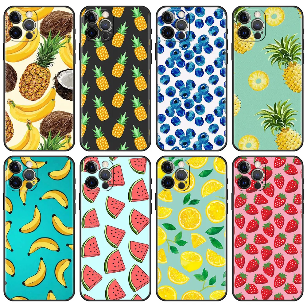 

Summer Fruit Fitted Case for iPhone 13 6.1 inches 11 7 12 Pro XR X XS Max 6 6S 8 Plus 5 5S SE Tpu Soft Phone Capa
