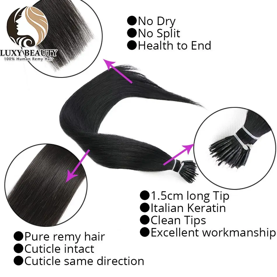 LuxyBeauty человеческие волосы для наращивания с микро кольцом волос Nano Rring 1 г/шт. 18