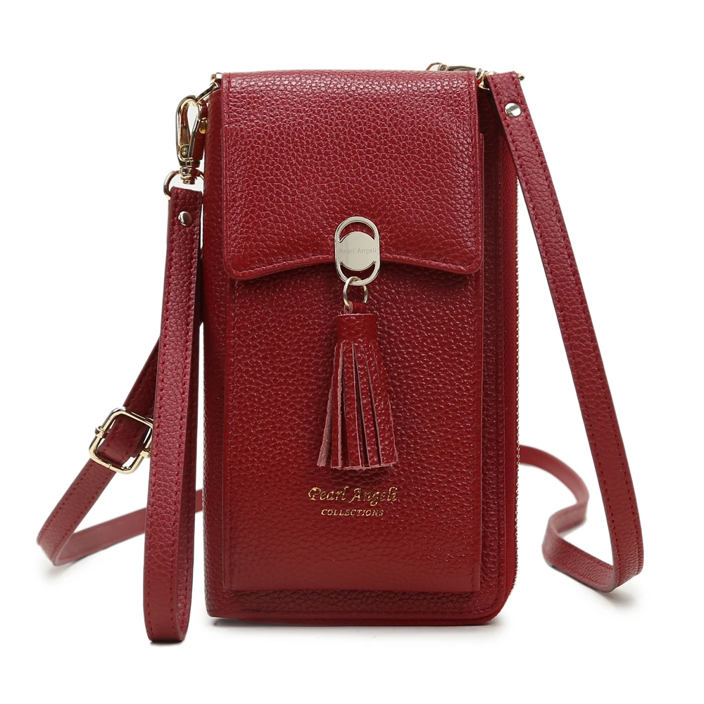 

Genuine Leather Women Wallet Small Crossbody Bags Women Mini Shoulder Bag Female Cell Phone Pocket Lady Coin Pouch Zipper Purse