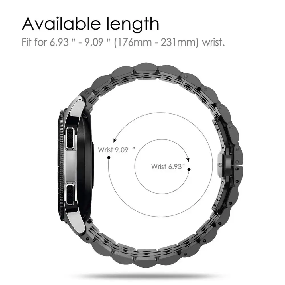 Браслет из нержавеющей стали для Samsung Galaxy watch 3 45/46 мм Gear S3 Frontier металлический