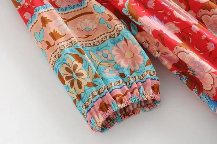 Женское платье с длинным рукавом длинное праздничное бирюзового и красного