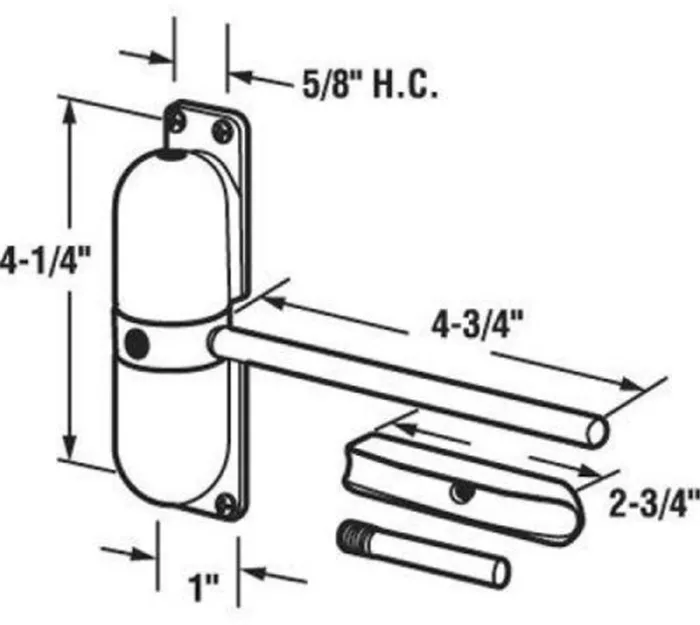 

20-70KG Zinc Alloy Spring Door Closer Automatic Mounted Door Stops Adjustable Surface Door Closer