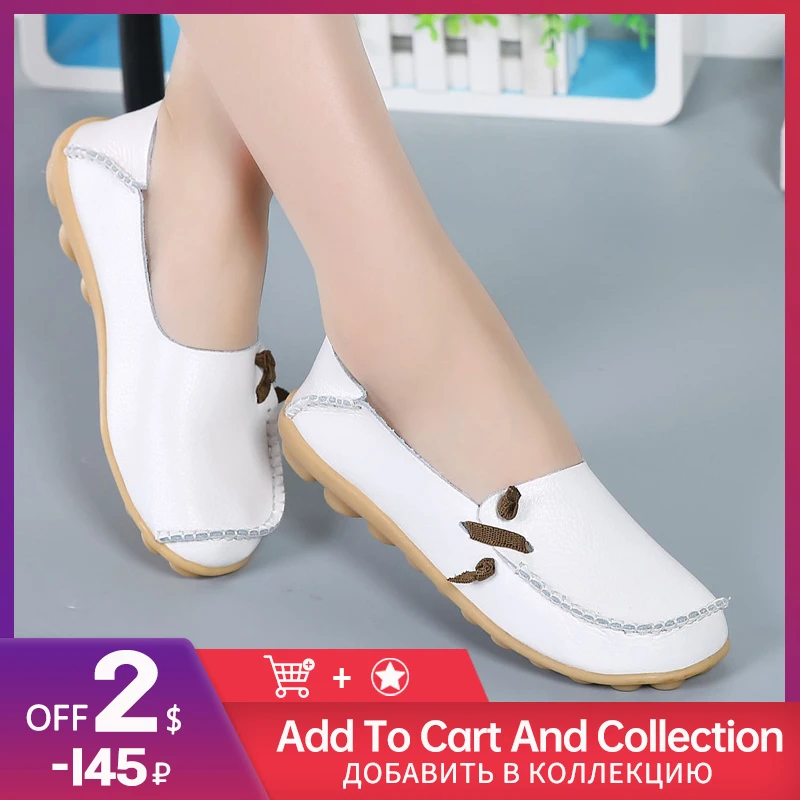 

2021 Spring and Autumn New Women's Flat Shoes Ladies Leather Platform Shoes Casual Buckle Shoes Ladies Fashion All-match Shoes