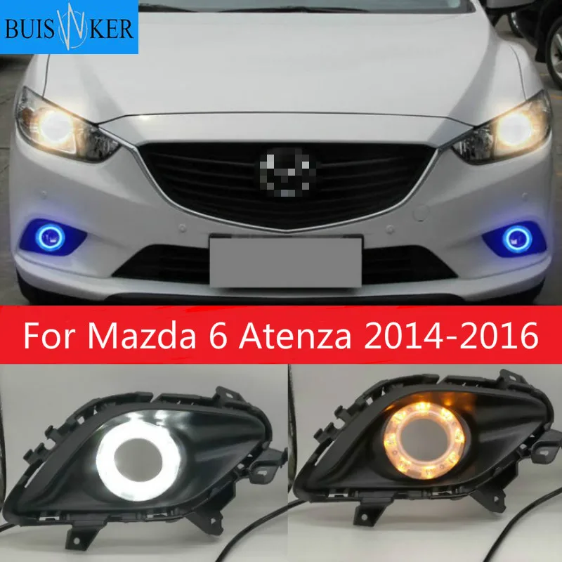 Фото 2 шт. для Mazda 6 Atenza 2014-2016 Водонепроницаемый АБС 12 В DRL Противотуманные фары