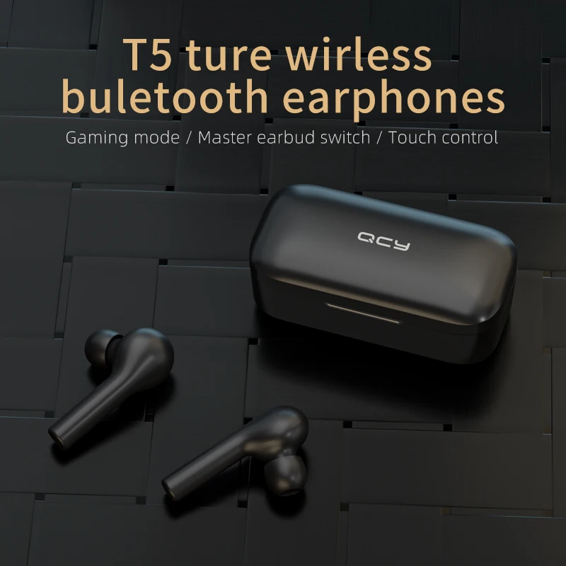 T5 беспроводные Bluetooth наушники V5.0 сенсорное управление стерео HD говорящий с батареей 380 мАч