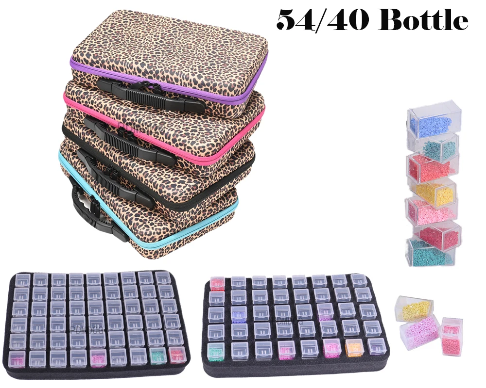 

40/54 бутылок, квадратные аксессуары для алмазной живописи, контейнер для хранения, сумка для переноски, коробка для наклеек, удобные инструменты для росписи бисером