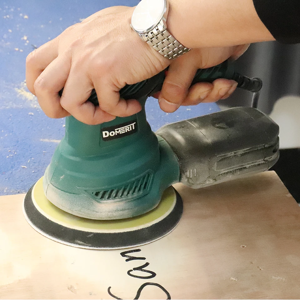 

DoMERIT 240W Random Orbital Electric Sander Machine with 125mm Sandpapers 120V/240V Strong Dust Collection Polisher Power Tools