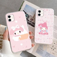 cute cartoon my melodys phone case for iphone 13 12 11pro max 11 xr xs max x mini 8 7 6 se 2020 soft transparent cover