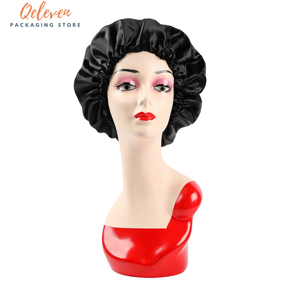 

Custom Bonnet With Logo Wholesale Double Layer Custom Silk Hair Satin Waterproof Bonnet