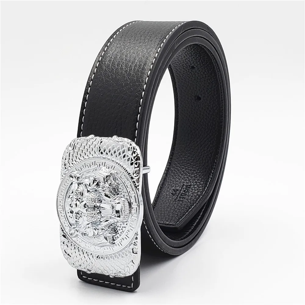 2019 Новый Тигр Пряжка в виде дракона роскошный ремень мужской из настоящей кожи