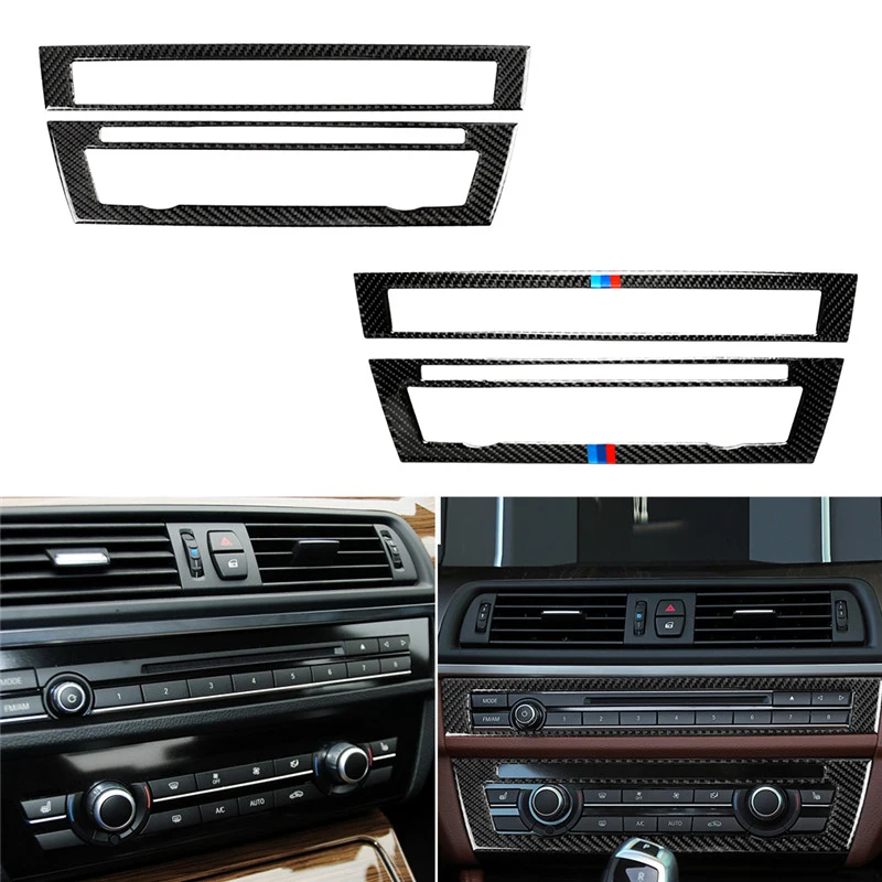 

For BMW 5 Series F10 2011-2017 Carbon Fiber Car Accessories Interior CD Panel Protective Decoration Decals Cover Trim Sticker
