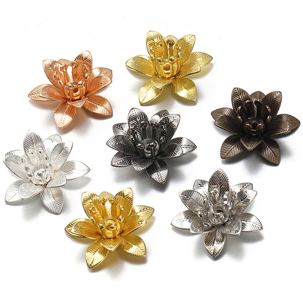 10 шт./лот 6x15 мм медные филигранные бусины в форме цветка шапочки коннекторы для