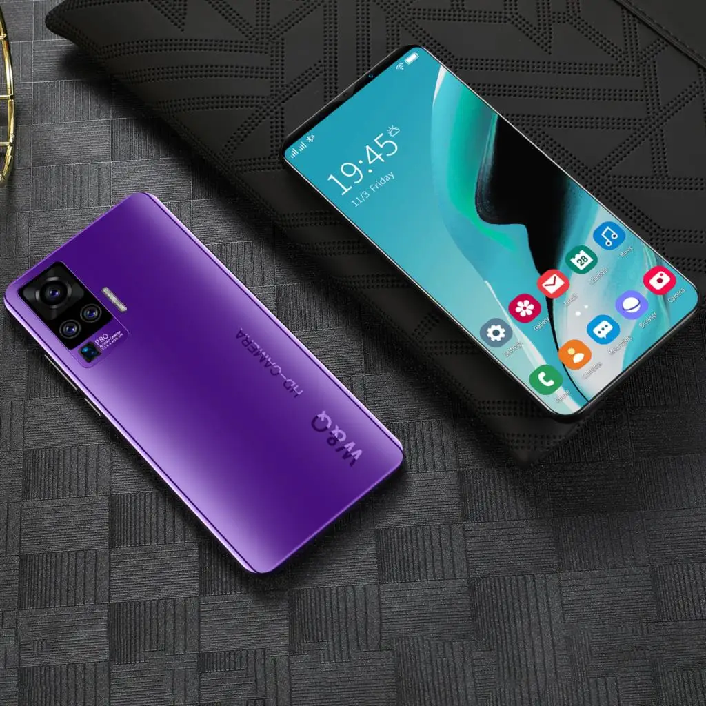 

Smartphone Android 10 Cheap Smart Phone X50 Plus 5.8 Inch 4+64GB 4800mAh Fingerprint ID Cellphones 8 Core 128GB Celular Purple