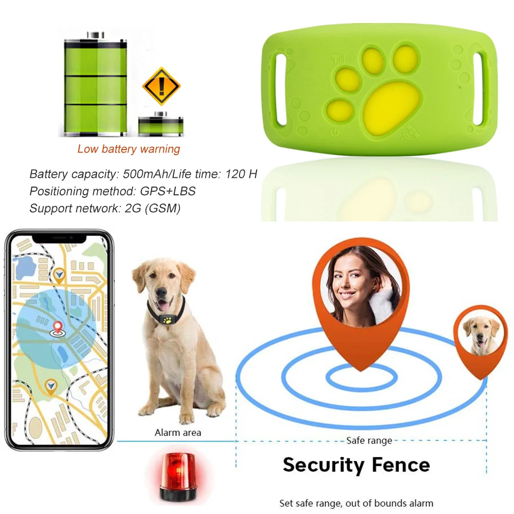 

Pet Gps Locator For Cat Dogs Collar Waterproof GPS Positioner Locator Device Pet GPS Tracker Security Collar Positioning Tracker
