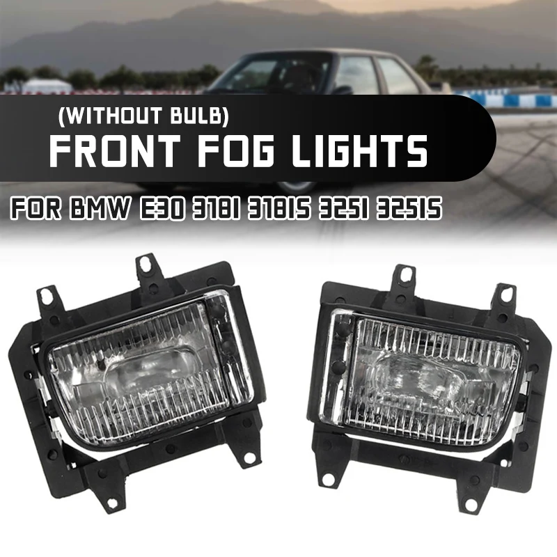 Luz delantera de parachoques para coche, lámpara antiniebla transparente, cubierta de luz diurna, para BMW E30, 318i, 318is, 325i, 325is