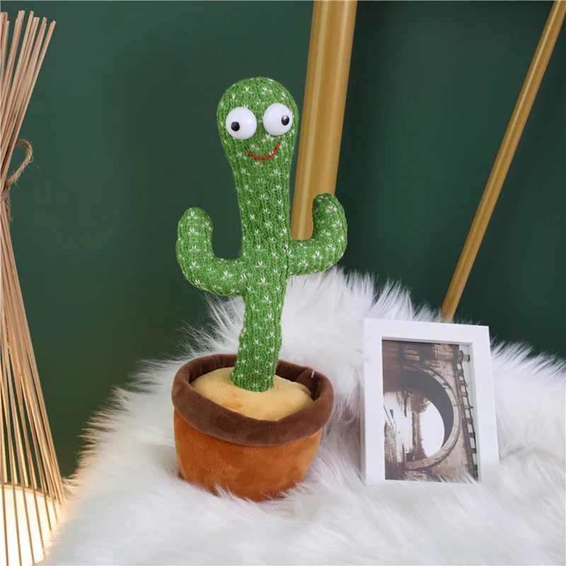

Cute Cactus Plush Multifunction Kids Children Home Office Desk Table Decoration Easy To Use Electronic Shake Dancing Toy