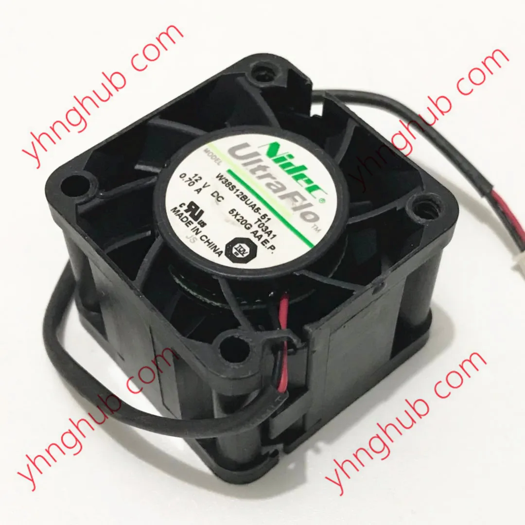 Двухпроводный Вентилятор охлаждения сервера Nidec W38S12BUA5-51 T03A1 DC 12 В 0,70 а 38x38x28 мм