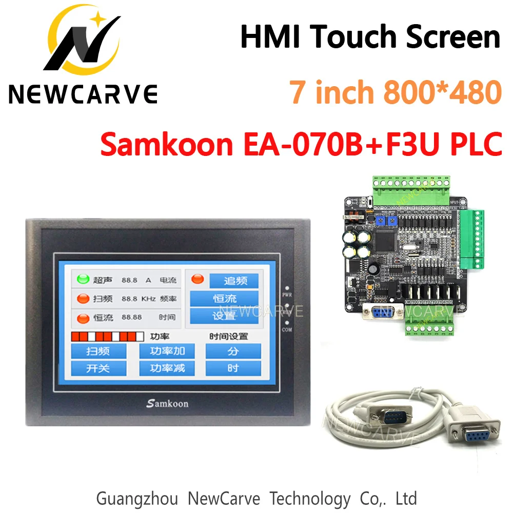 

Samkoon EA-070B HMI Touch Screen 7 Inch And FX3U Series PLC Industrial Control Board RS485 With DB9 Communication Line Newcave