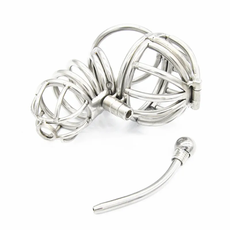 Мужской Пояс верности из нержавеющей стали пояс для пениса с катетером уретры