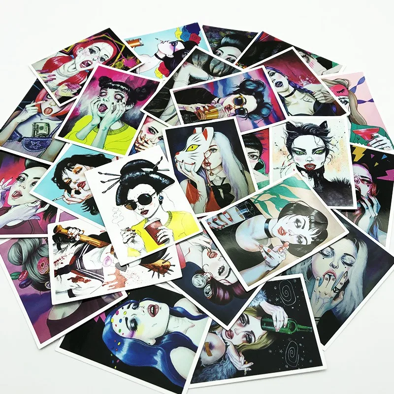 25 шт яростные мотоциклетные сексуальные наклейки для девушек s бутылки воды