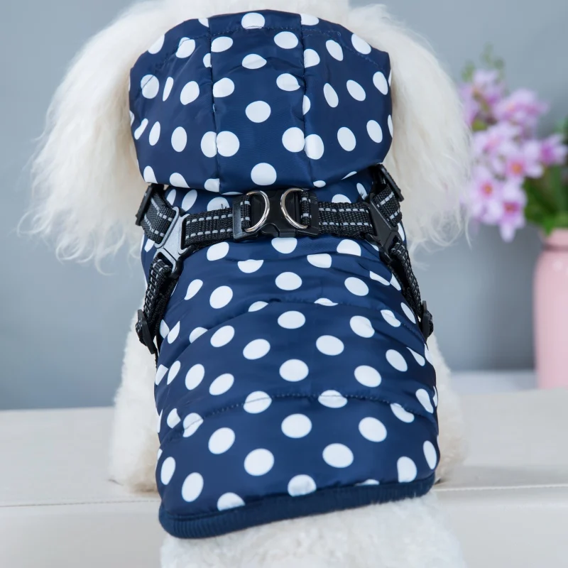

2 In 1 Pet Autumn Winter Skiing Costume Chest Back Integrated Cotton Vest Cotton Padded