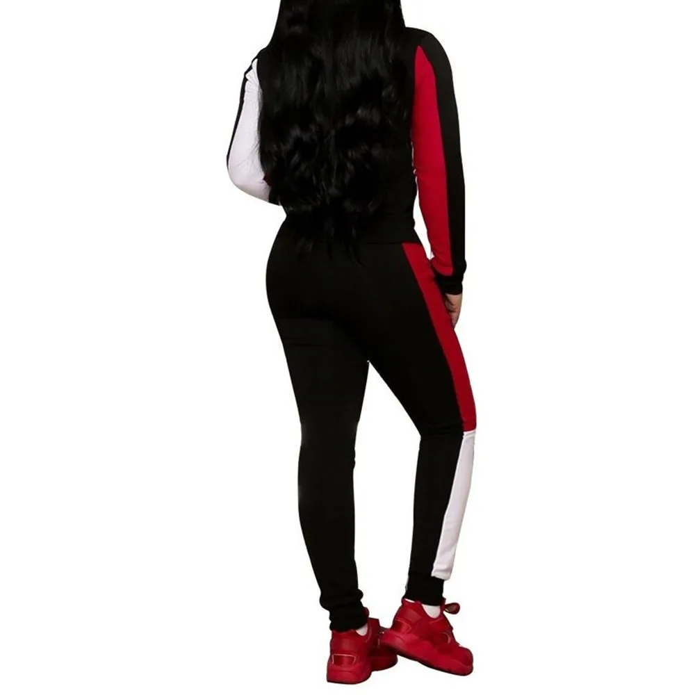 Женский комплект из двух предметов новые модные Лоскутные толстовки пальто и