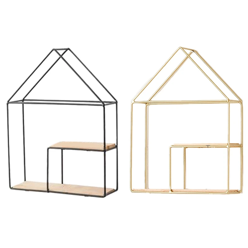 Настенная подвесная деревянная полка для хранения цветочных горшков книг