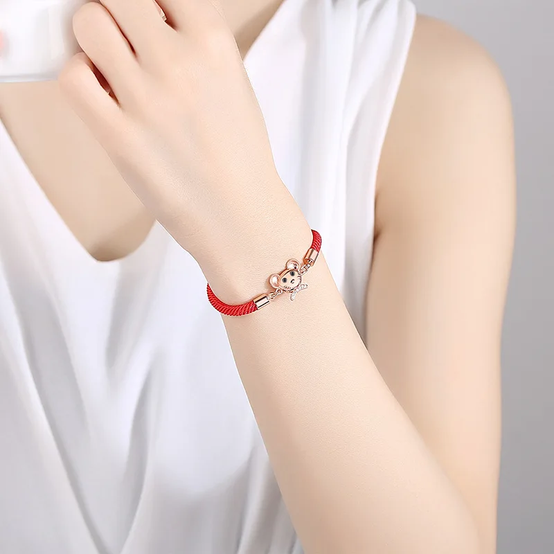 Женские браслеты мыши из розового золота браслет серебра 925 пробы с кубическим