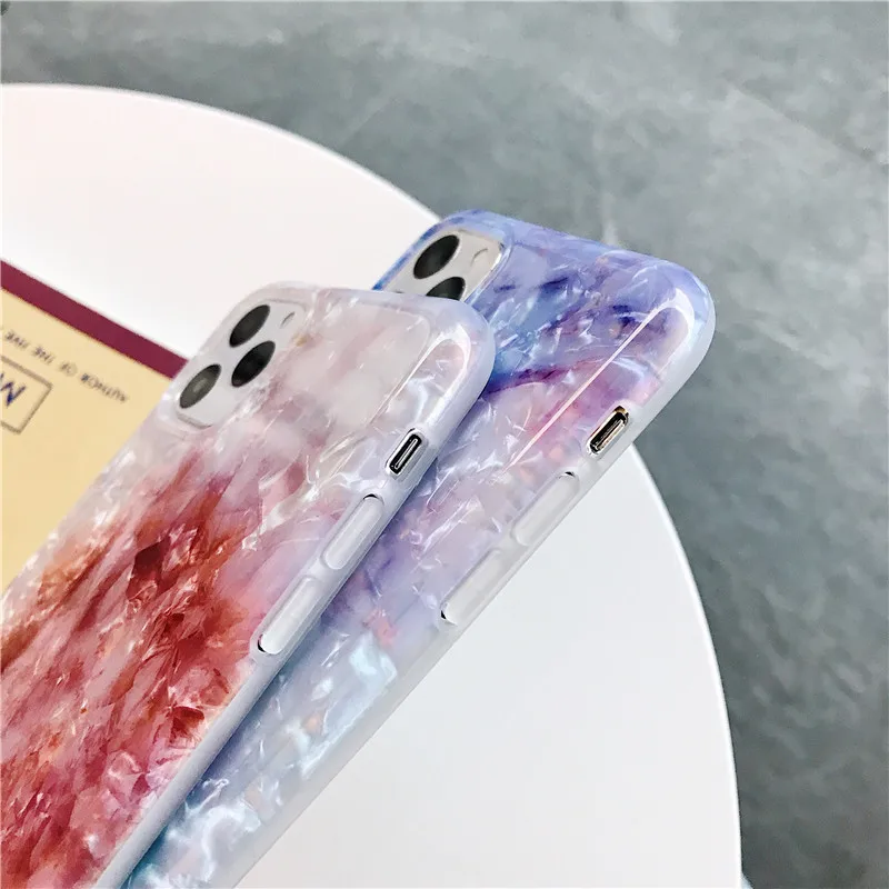 Чехол с рисунком в виде ракушки чехол для телефона iphone 6 7 8 plus X мраморный цветок
