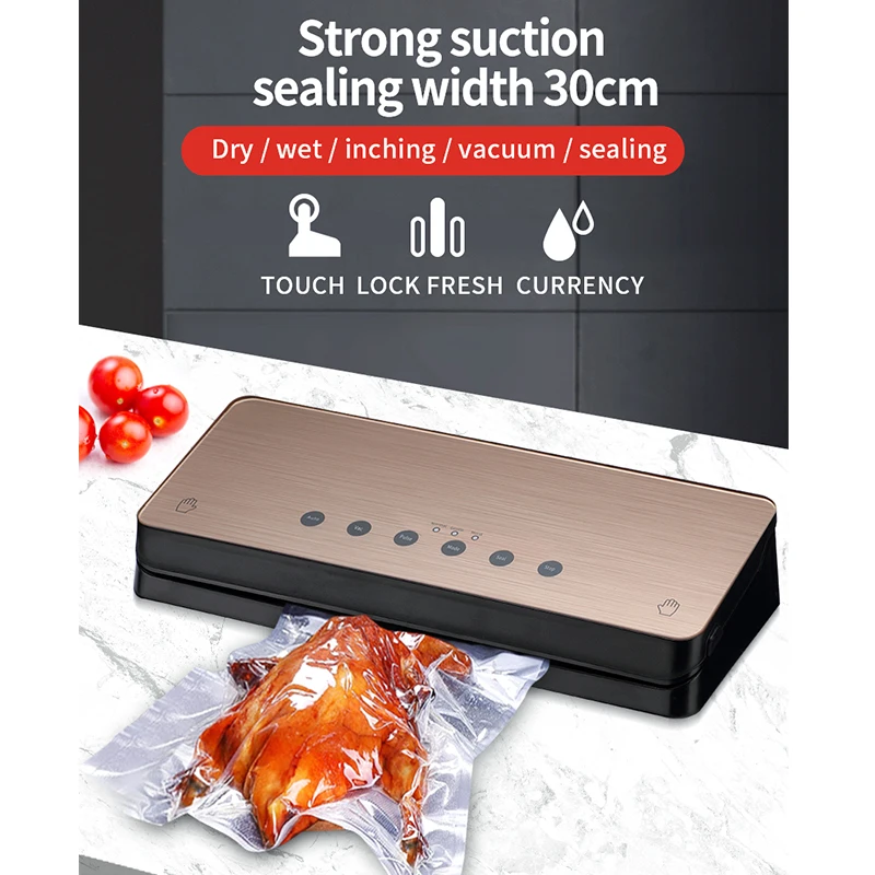 

Automatic Vacuum Food Sealer Machine Film Sealer Keeps Vacuum Food Fresh up to 8 Times Longer for Preserving Food With 10pcs Bag