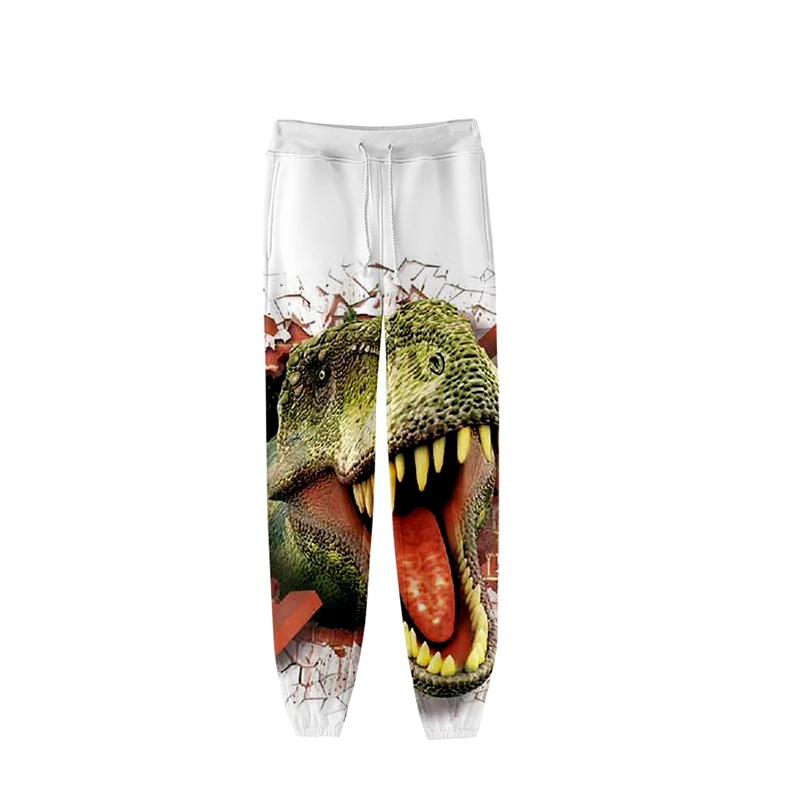 Брюки-джоггеры с 3D-принтом динозавра модные повседневные спортивные штаны в