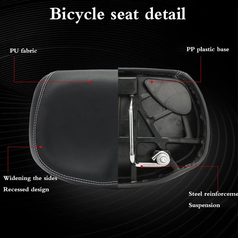 Widen Large Bicycle Saddle Mountain Road MTB Fixed Gear Cycling Cushion Pad Comfortable Bike Seat Synthetic Leather Steel | Спорт и